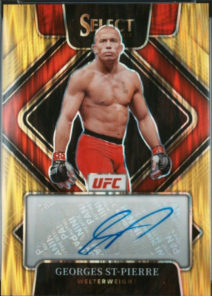 Georges St-Pierre 2022 Panini Select UFC Signatures #35 Gold Flash
