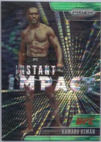 Kamaru Usman 2021 Panini Prizm UFC Instant Impact #6 Green Pulsar
