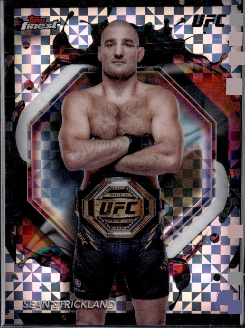 Sean Strickland 2024 Topps Finest UFC Base Rare #234 Checkerboard Refractor