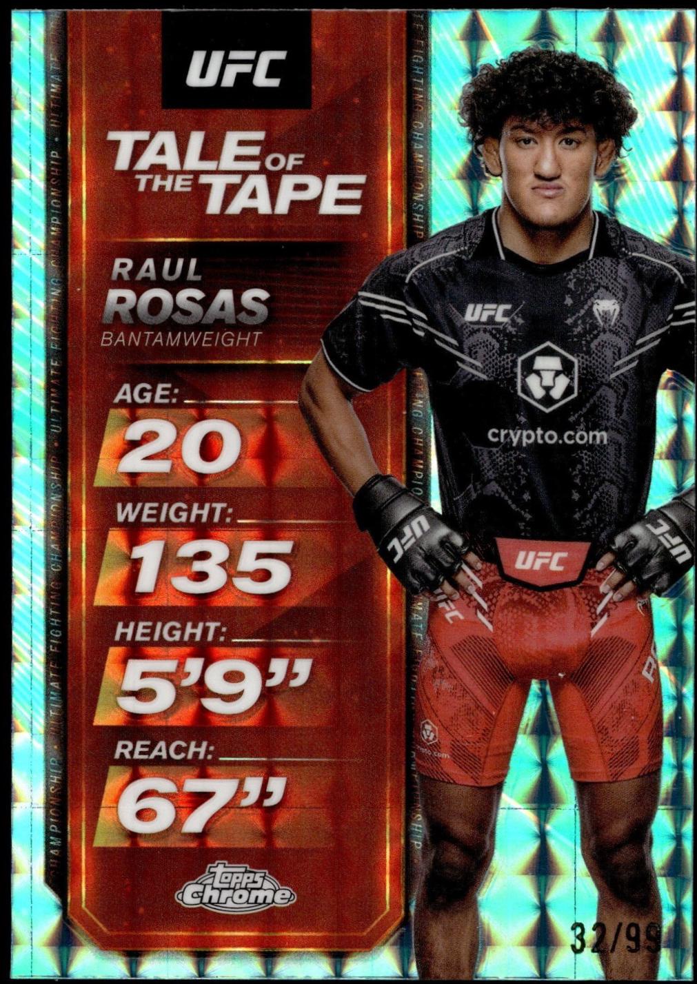 Raul Rosas 2025 Topps Chrome UFC Tale of the Tape #TTT-20 Geometric Black Refractor