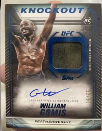 William Gomis 2024 Topps Knockout UFC Knockout Autograph Relics #KAR-WGS Blue