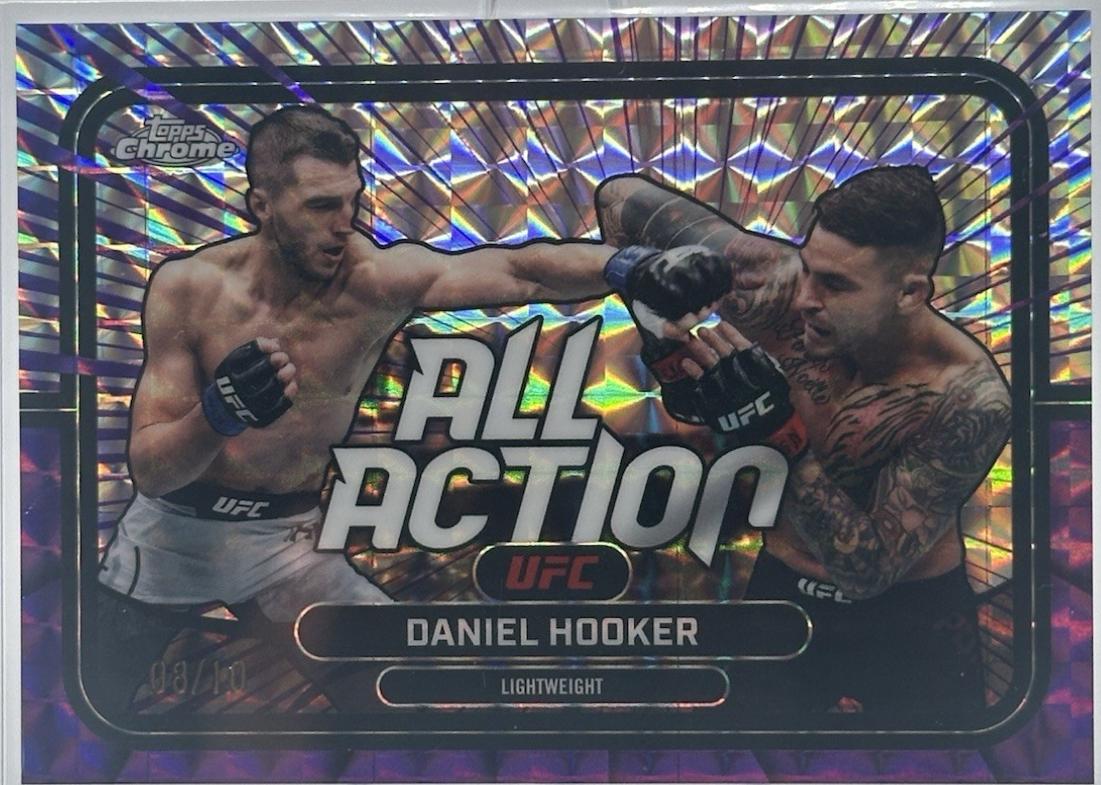 Dan Hooker 2026 Topps Chrome UFC All-Action #AA-5 Purple Geometric Refractor