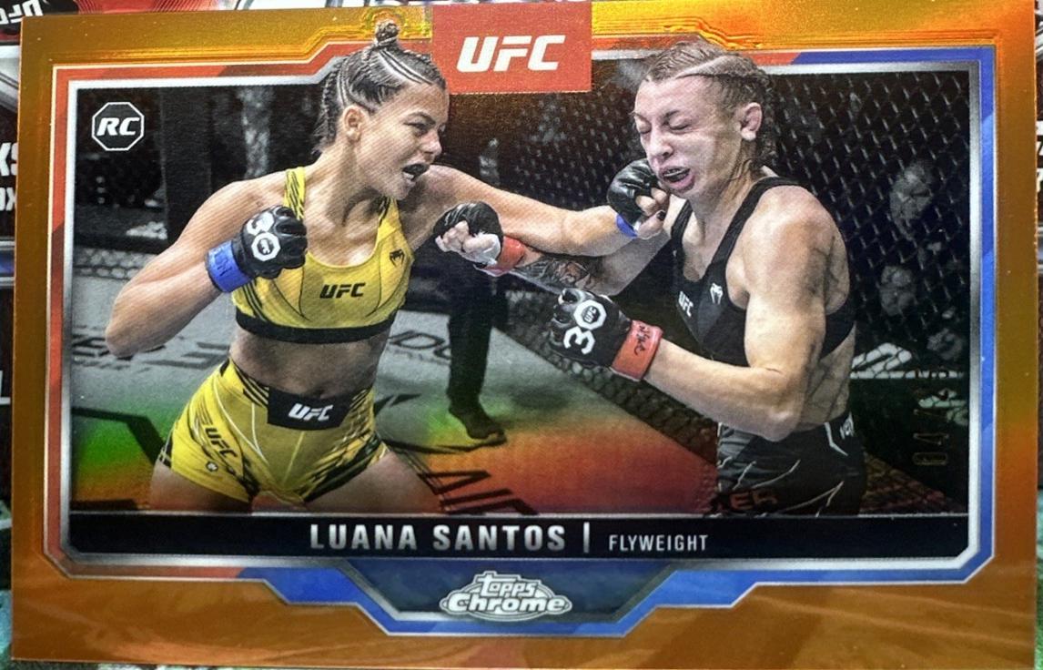 Luana Santos 2025 Topps Chrome Sapphire UFC Base Sapphire #103 Orange Sapphire