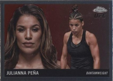 Julianna Peña 2025 Topps Chrome UFC 1955 Topps #55T-8 Aqua Geometric
