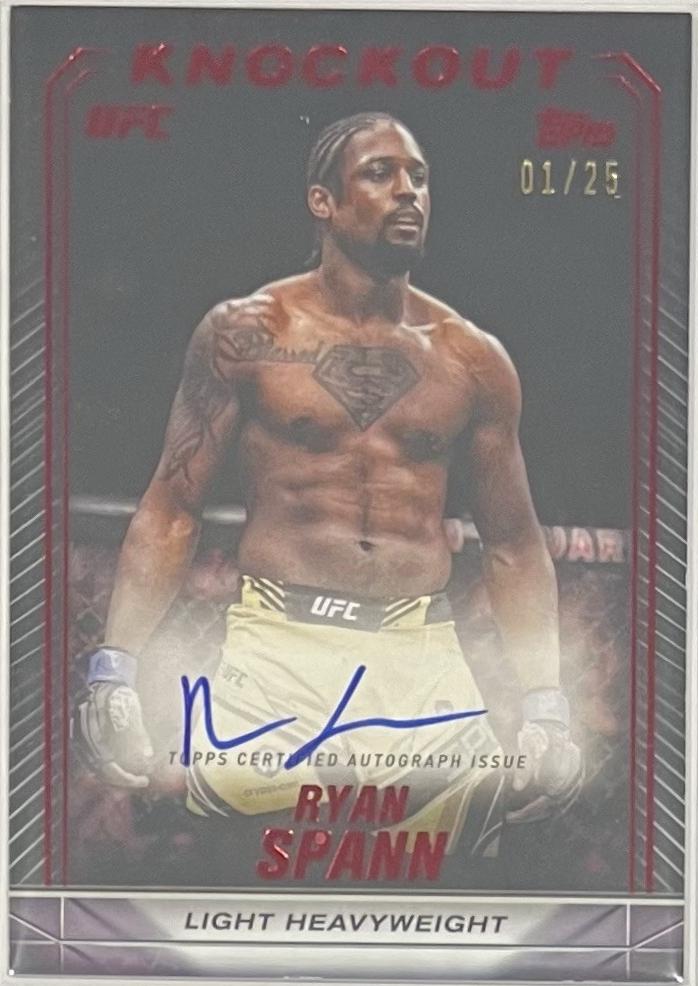 Ryan Spann 2024 Topps Knockout UFC Knockout Autographs #KNA-RSN Red
