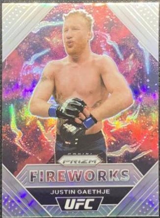 Justin Gaethje 2021 Panini Prizm UFC Fireworks #10 Silver