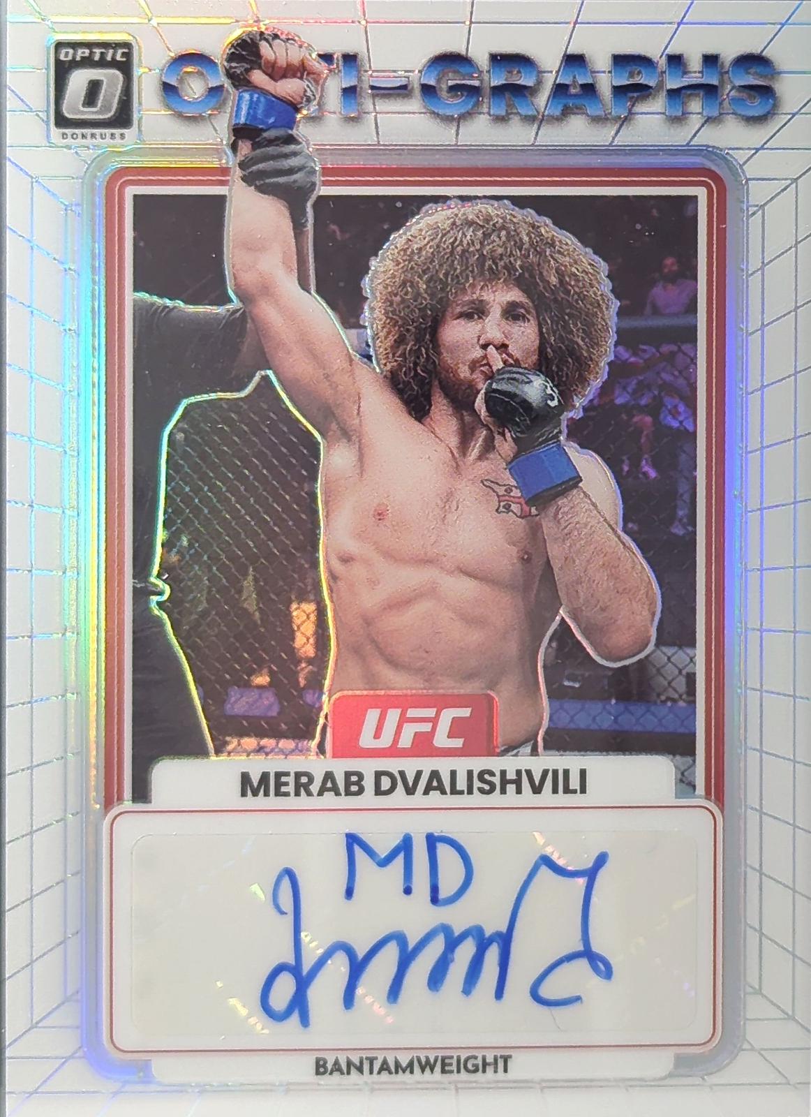 Merab Dvalishvili 2023 Panini Donruss Optic UFC Opti-Graphs #7 Autograph