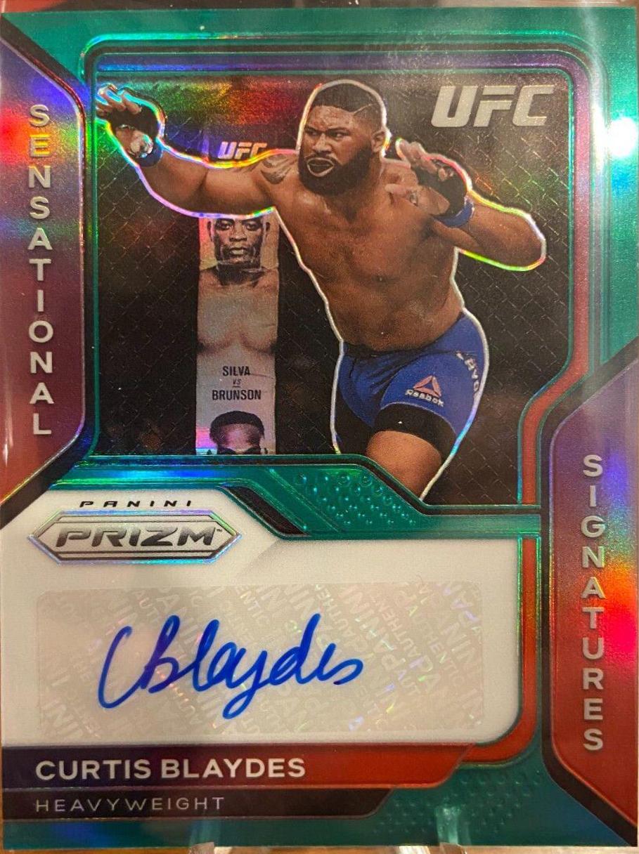 Curtis Blaydes 2021 Panini Prizm UFC Sensational Signatures #5 Green