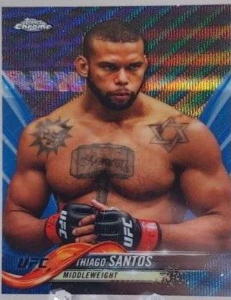 Thiago Santos 2018 Topps Chrome UFC Base #78 Blue Wave