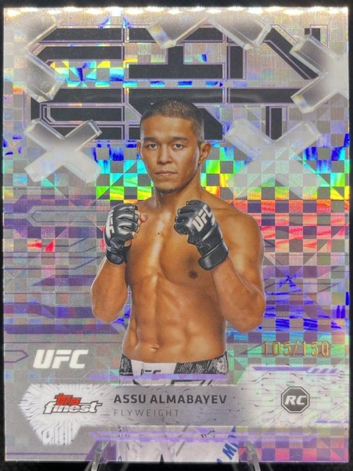 Assu Almabayev 2025 Topps Finest UFC Base Common #94 Purple Checkerboard Refractor