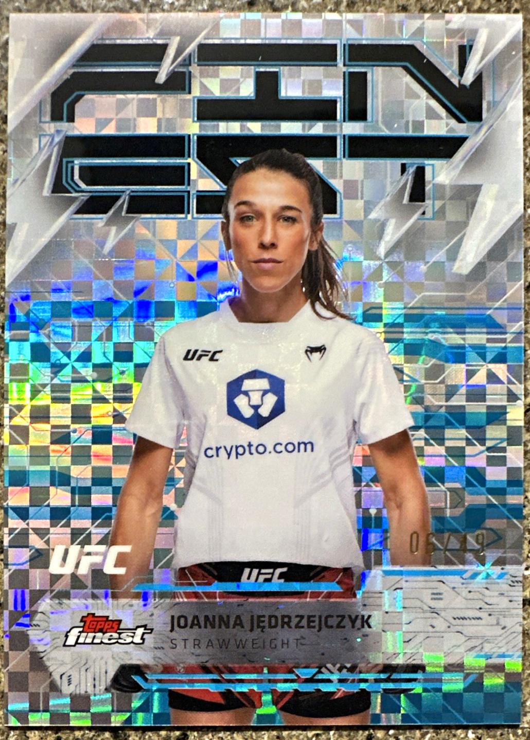 Joanna Jędrzejczyk 2025 Topps Finest UFC Base Rare #269 Blue Checkerboard Refractor