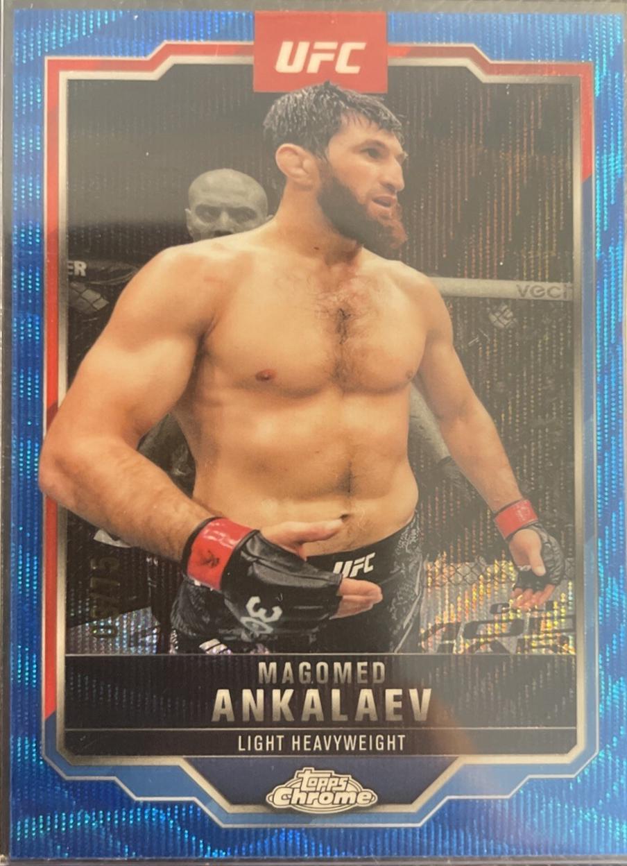 Magomed Ankalaev 2025 Topps Chrome UFC Base #21 Blue Wave Refractor