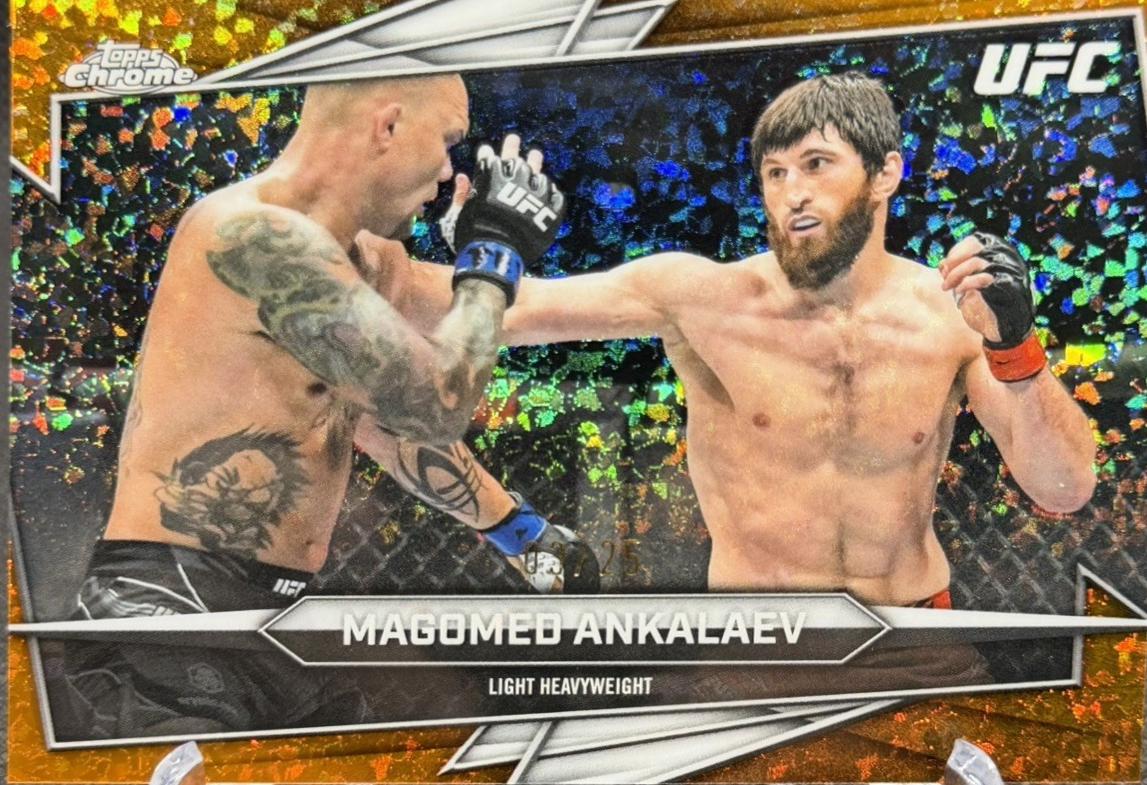 Magomed Ankalaev 2026 Topps Chrome UFC Base #60 Orange Mini Diamonds Refractor