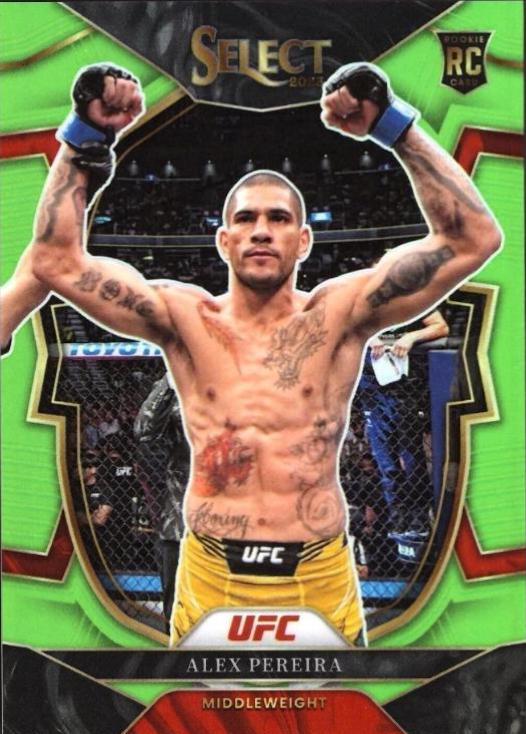 Alex Pereira 2023 Panini Select UFC Concourse #65 Neon Green