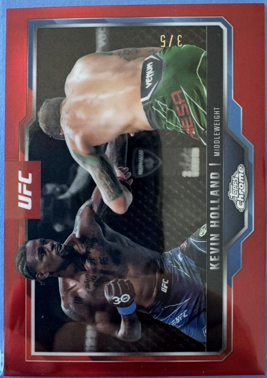 Kevin Holland 2025 Topps Chrome UFC Base #110 Red Geometric Refractor