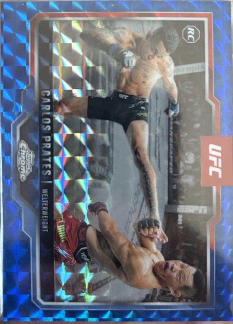 Carlos Prates 2025 Topps Chrome UFC Base #40 Blue Geometric Refractor