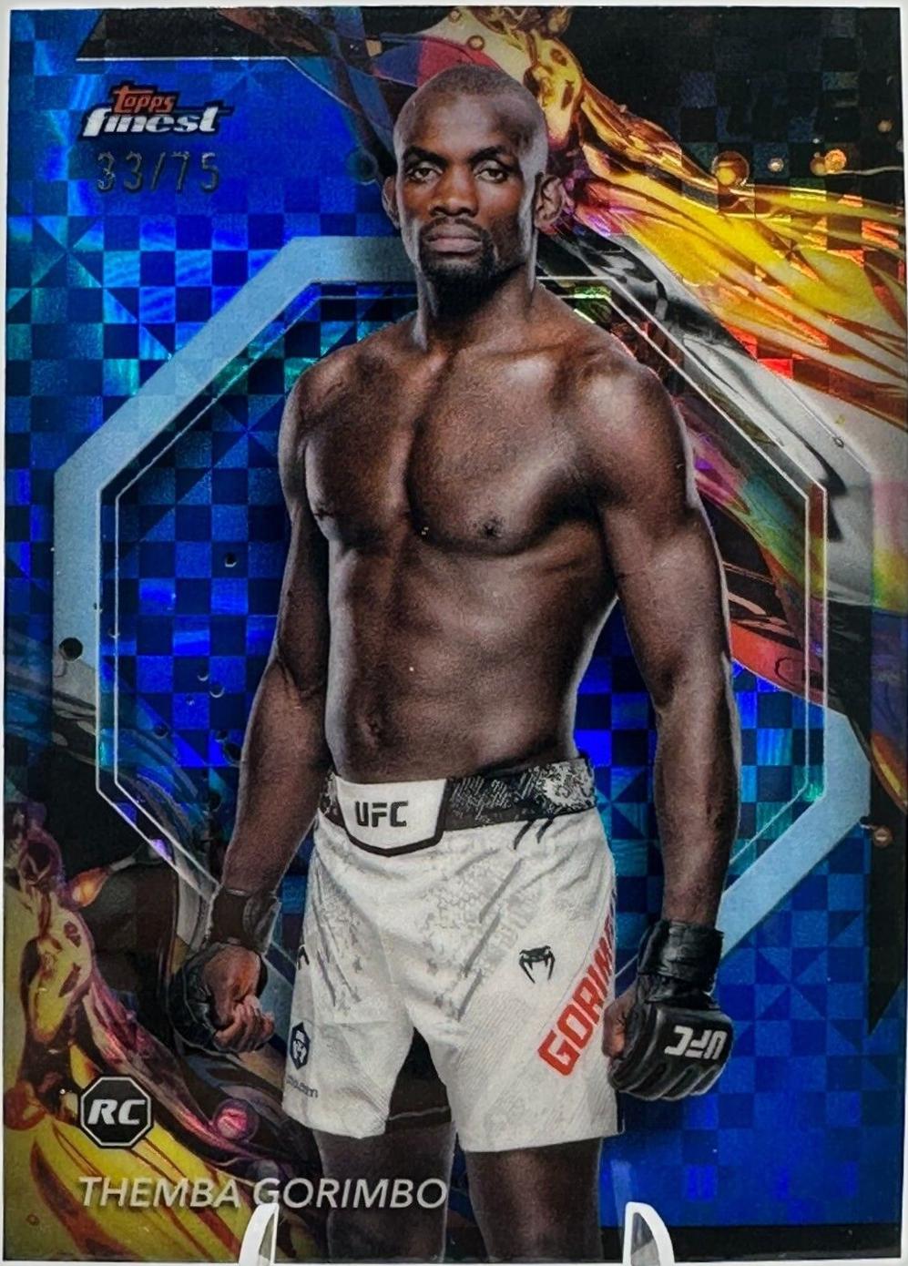 Themba Gorimbo 2024 Topps Finest UFC Base Uncommon #187 Blue Checkerboard Refractor
