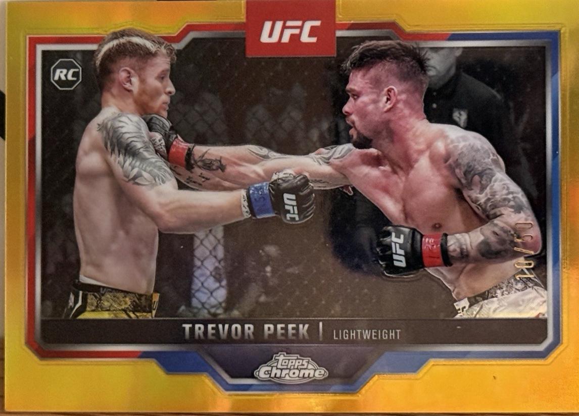 Trevor Peek 2025 Topps Chrome UFC Base #180 Gold Refractor