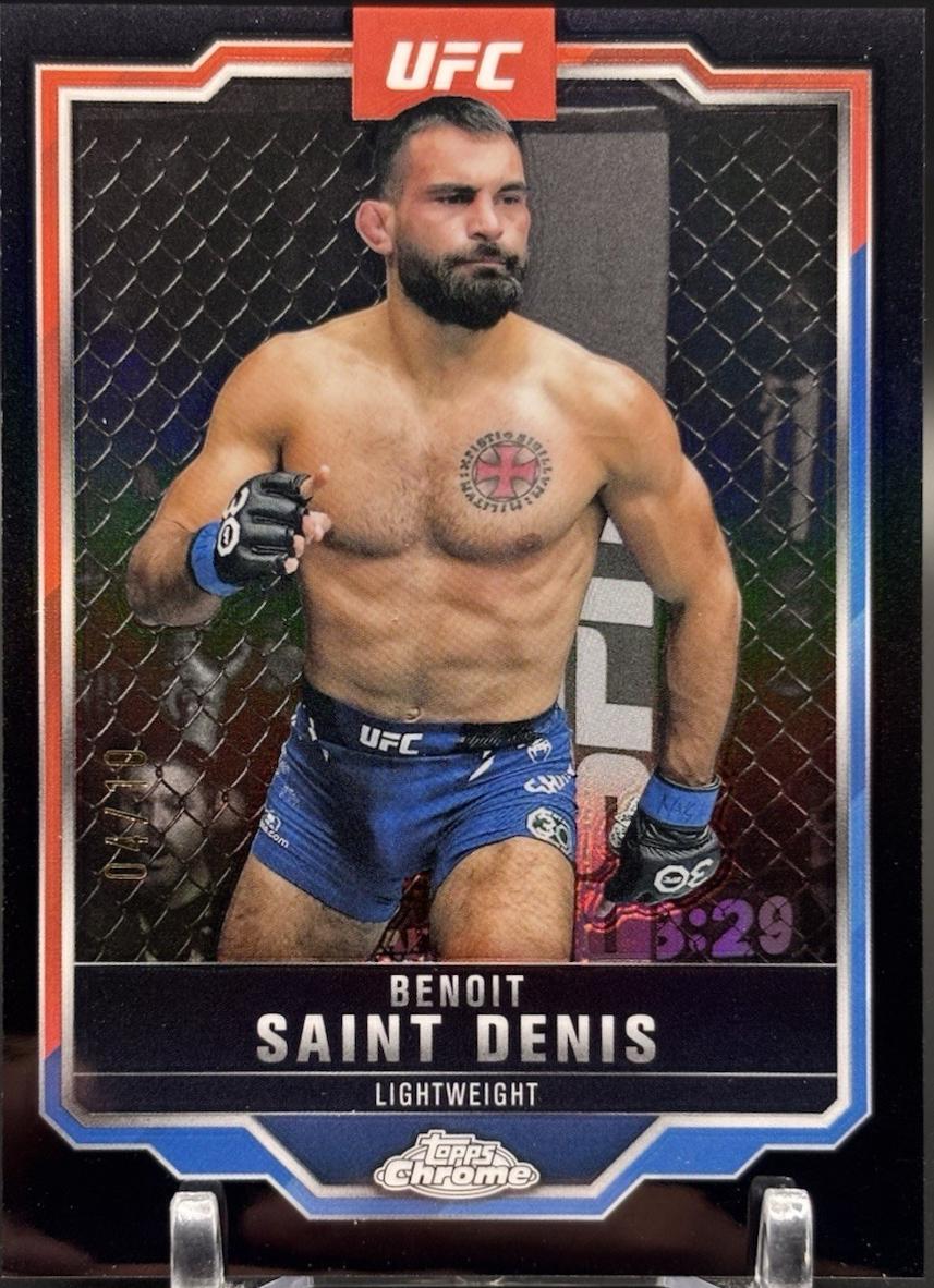 Benoit Saint Denis 2025 Topps Chrome UFC Base #162 Black Refractor