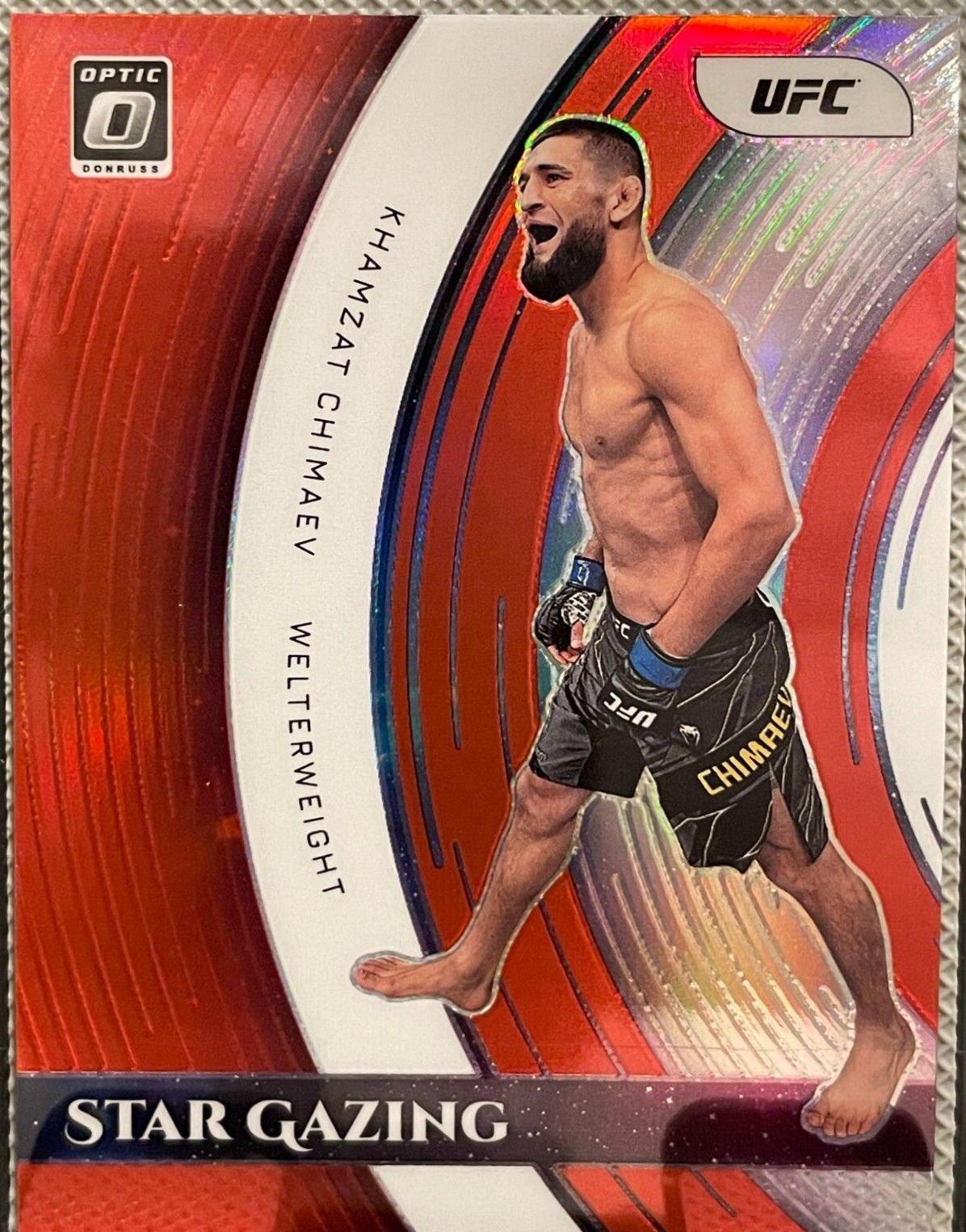 Khamzat Chimaev 2022 Panini Donruss Optic UFC Star Gazing #8 Red