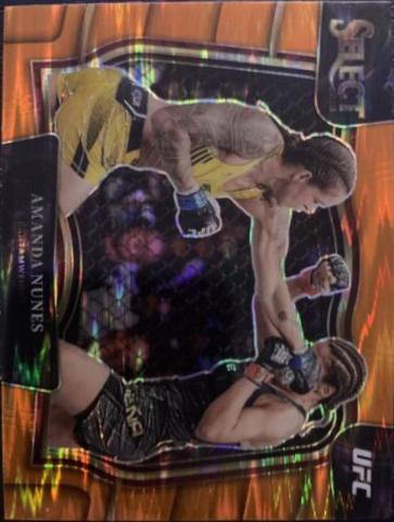 Amanda Nunes 2023 Panini Select UFC Octagonside #204 Orange Flash