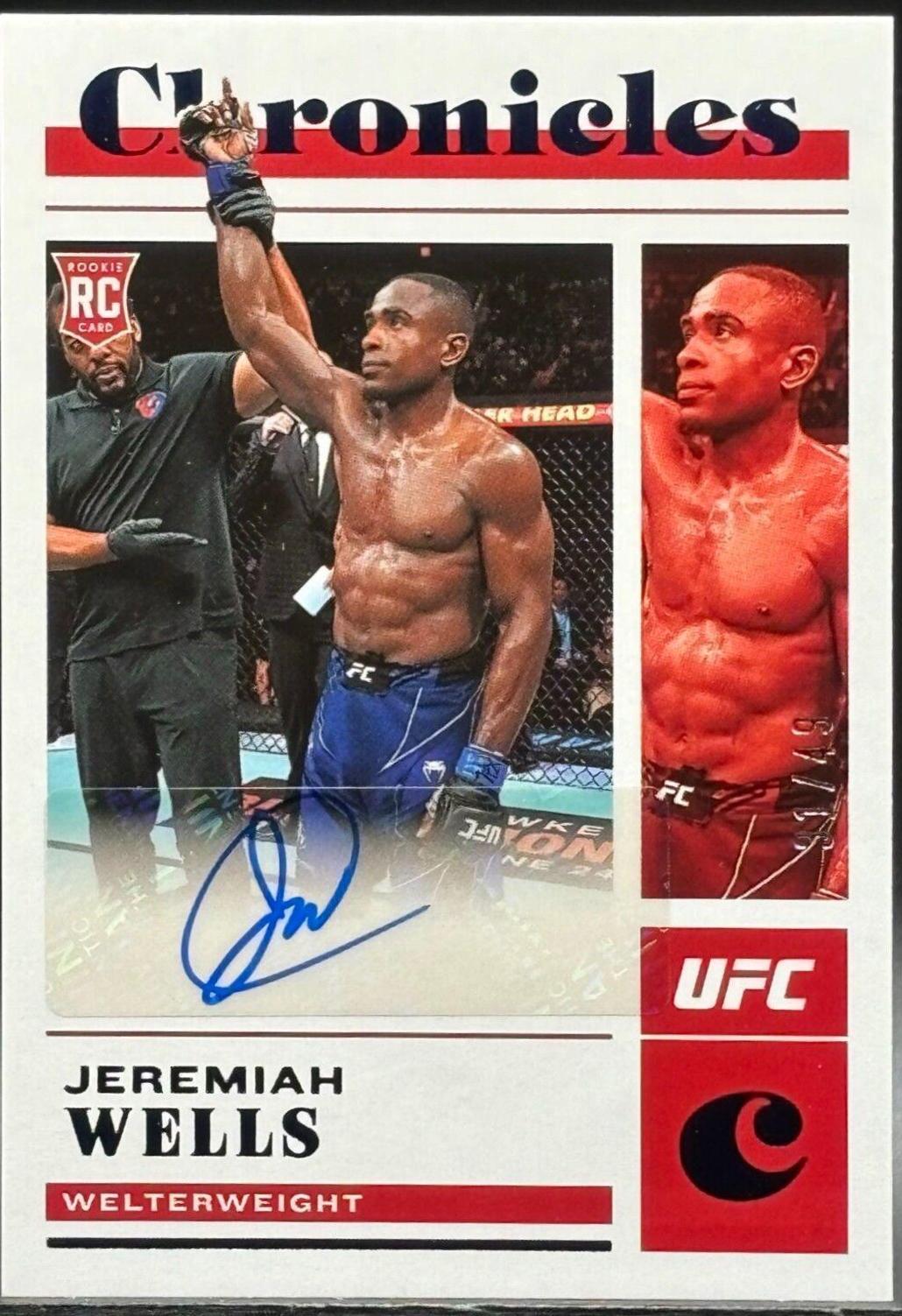 Jeremiah Wells 2023 Panini Chronicles UFC Chronicles Signatures #14 Blue