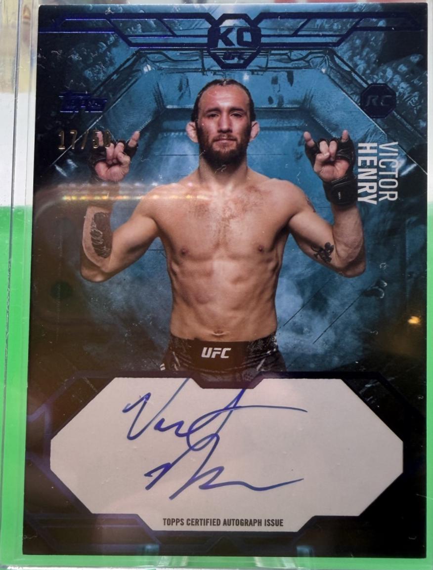 Victor Henry 2025 Topps Knockout UFC Knockout Autographs #KA-VH Blue