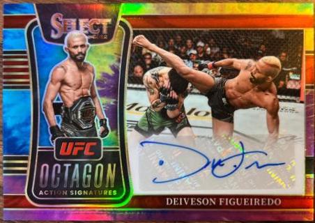 Deiveson Figueiredo 2022 Panini Select UFC Octagon Action Signatures #5 Tie Dye