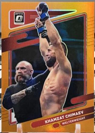 Khamzat Chimaev 2022 Panini Donruss Optic UFC Base #72 Orange