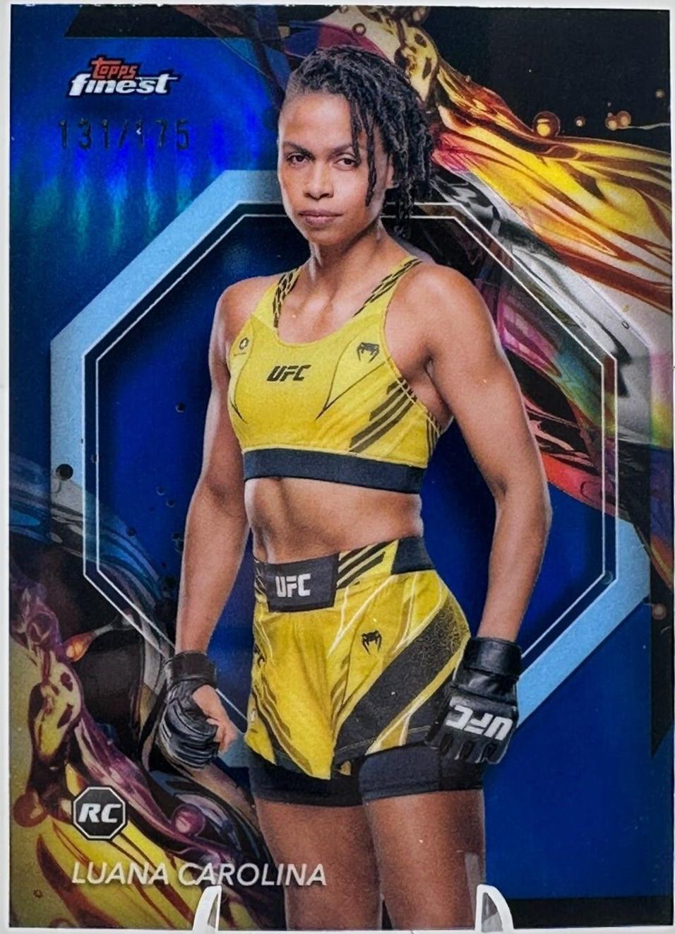 Luana Carolina 2024 Topps Finest UFC Base Uncommon #126 Blue Refractor
