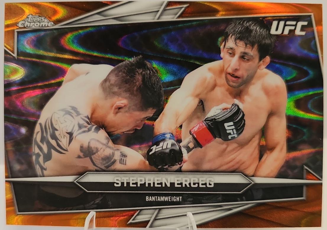 Stephen Erceg 2026 Topps Chrome UFC Base #186 Orange Ray Wave Refractor