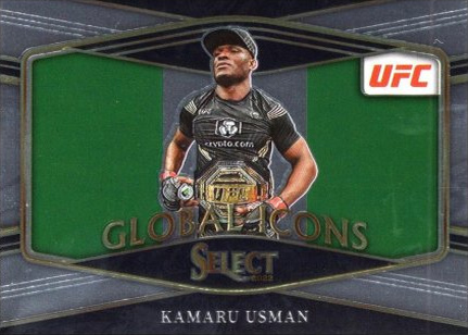 Kamaru Usman 2022 Panini Select UFC Global Icons #9 Black Flash