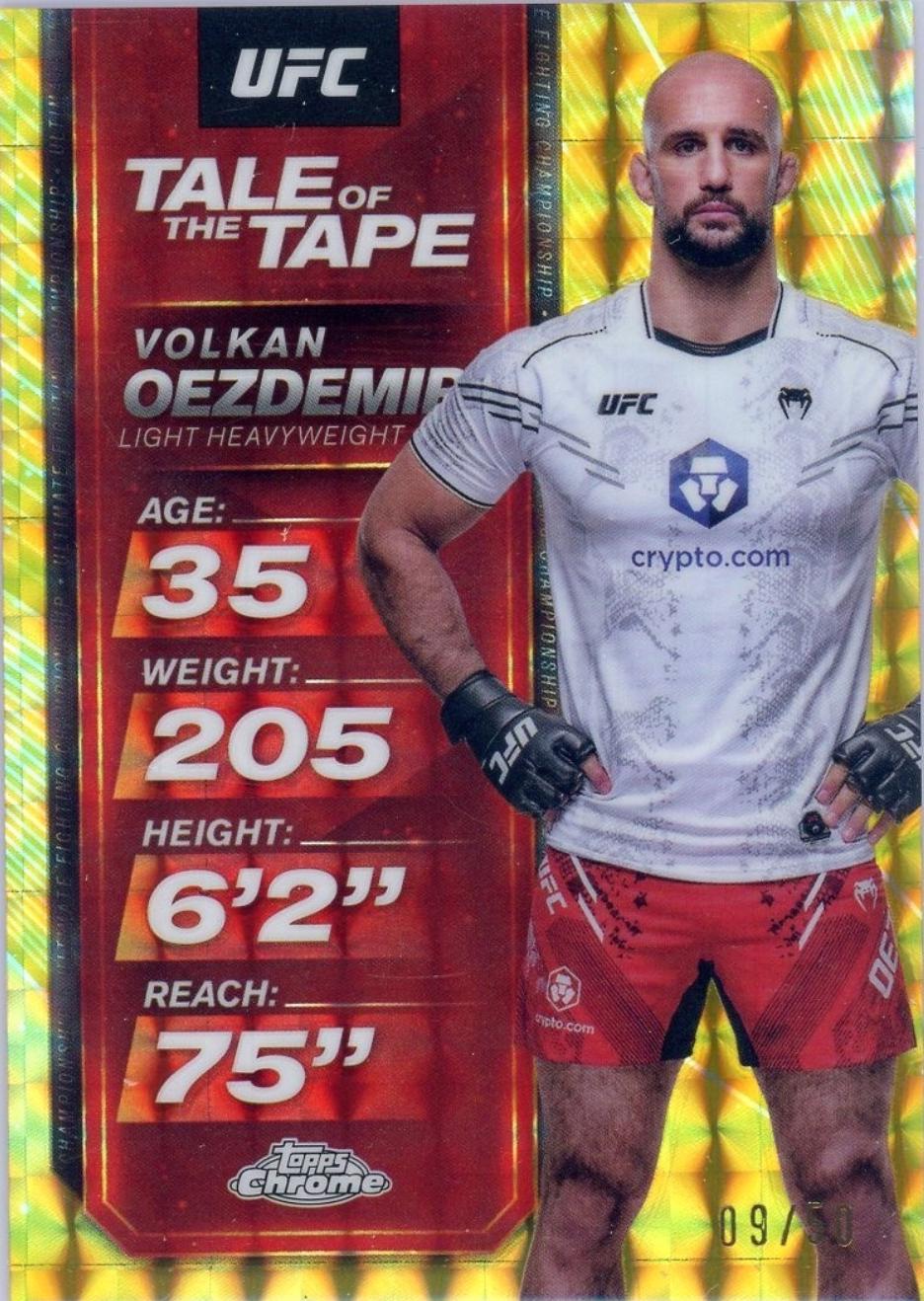 Volkan Oezdemir 2025 Topps Chrome UFC Tale of the Tape #TTT-26 Geometric Gold Refractor