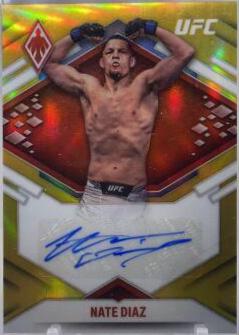 Nate Diaz 2022 Panini Chronicles UFC Phoenix Autographs #10 Gold
