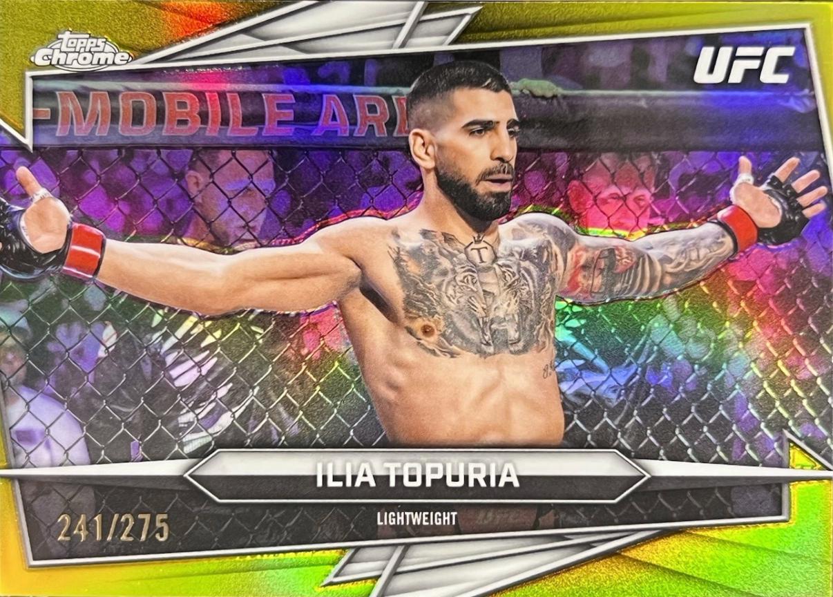 Ilia Topuria 2026 Topps Chrome UFC Base #1 Yellow Refractor