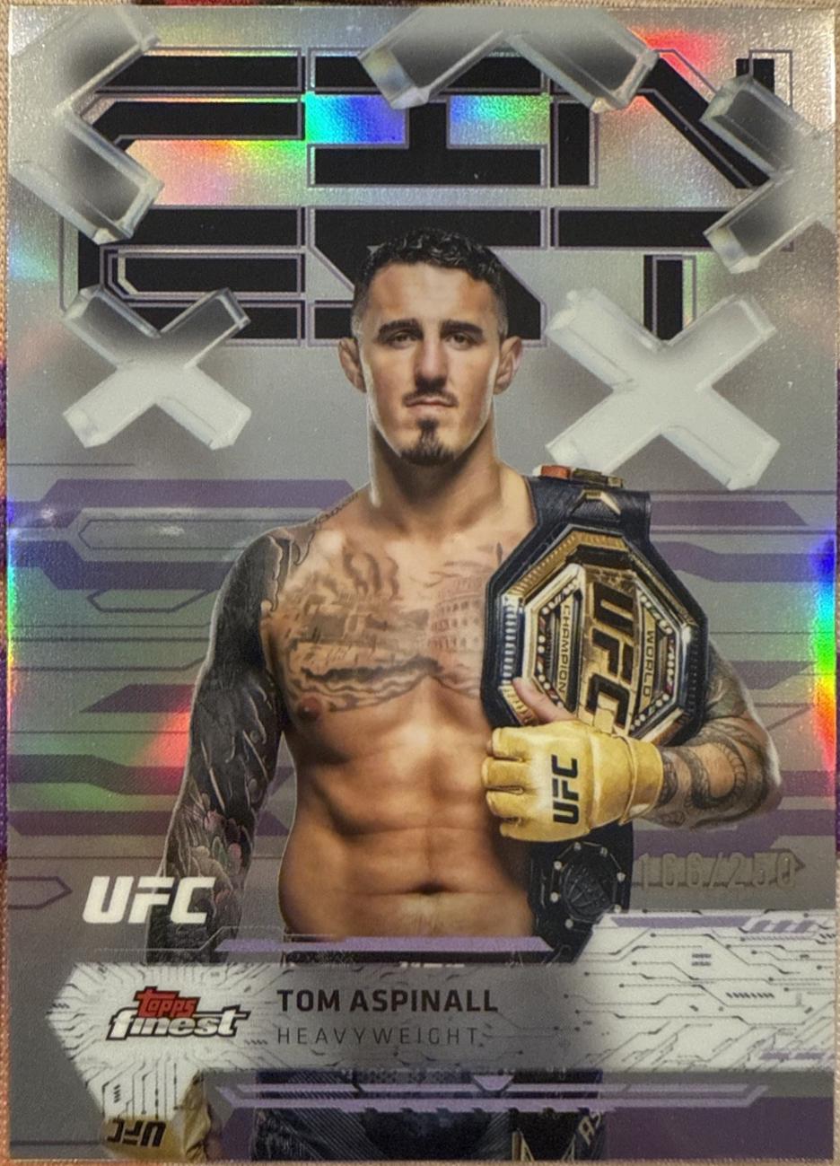 Tom Aspinall 2025 Topps Finest UFC Base Common #91 Purple Refractor
