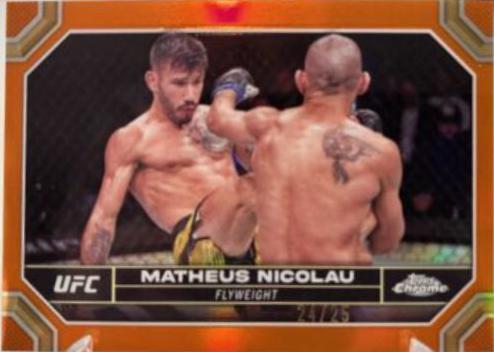 Matheus Nicolau 2024 Topps Chrome UFC Base #128 Orange Refractor