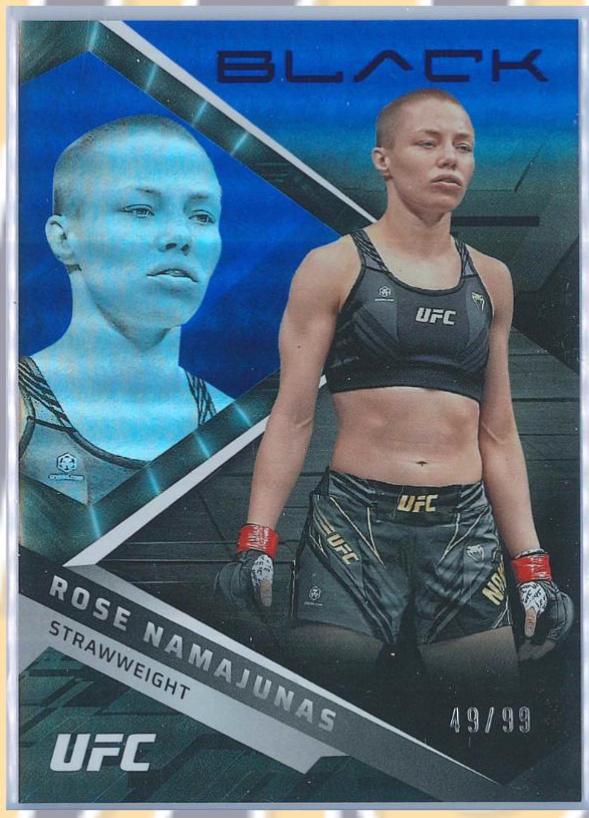 Rose Namajunas 2022 Panini Chronicles UFC Base Black #214 Blue
