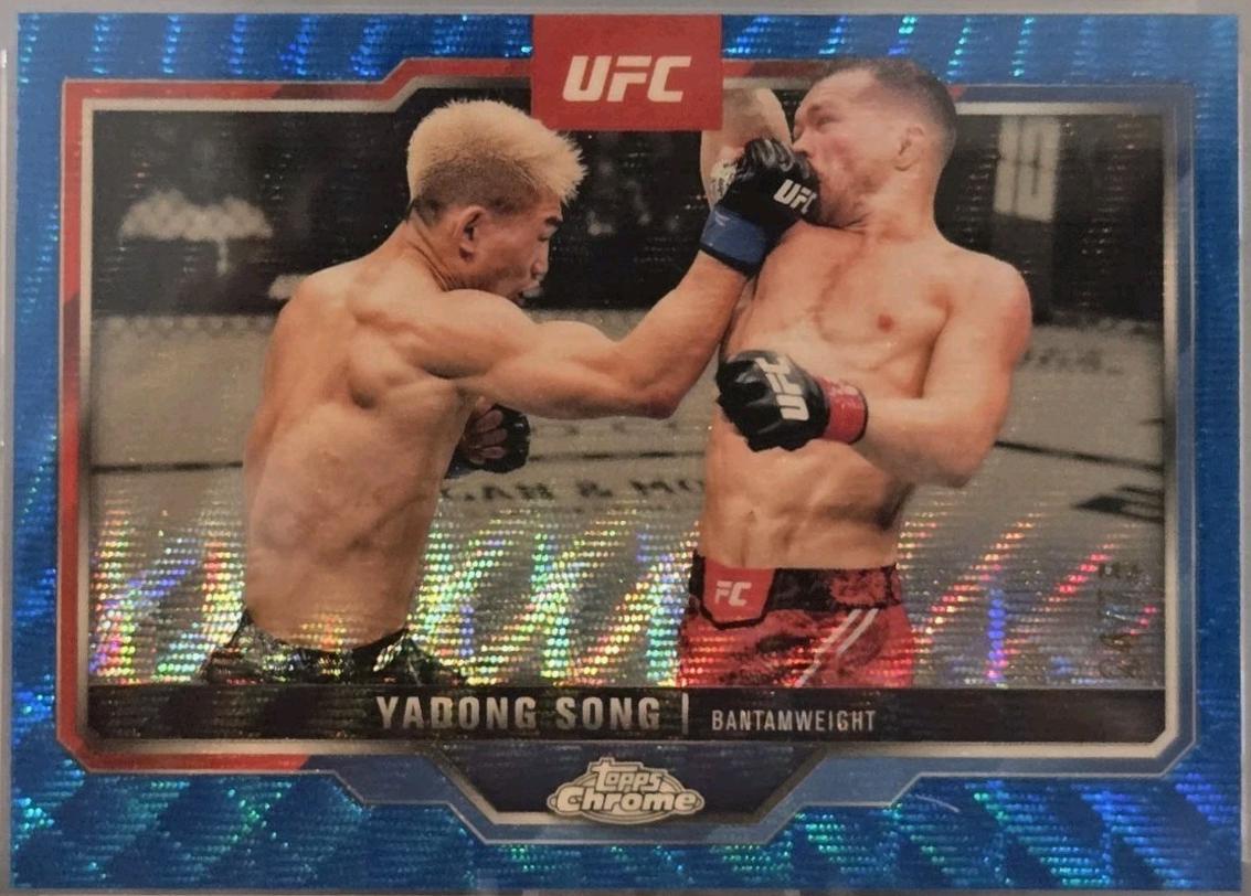 Song Yadong 2025 Topps Chrome UFC Base #38 Blue Wave Refractor