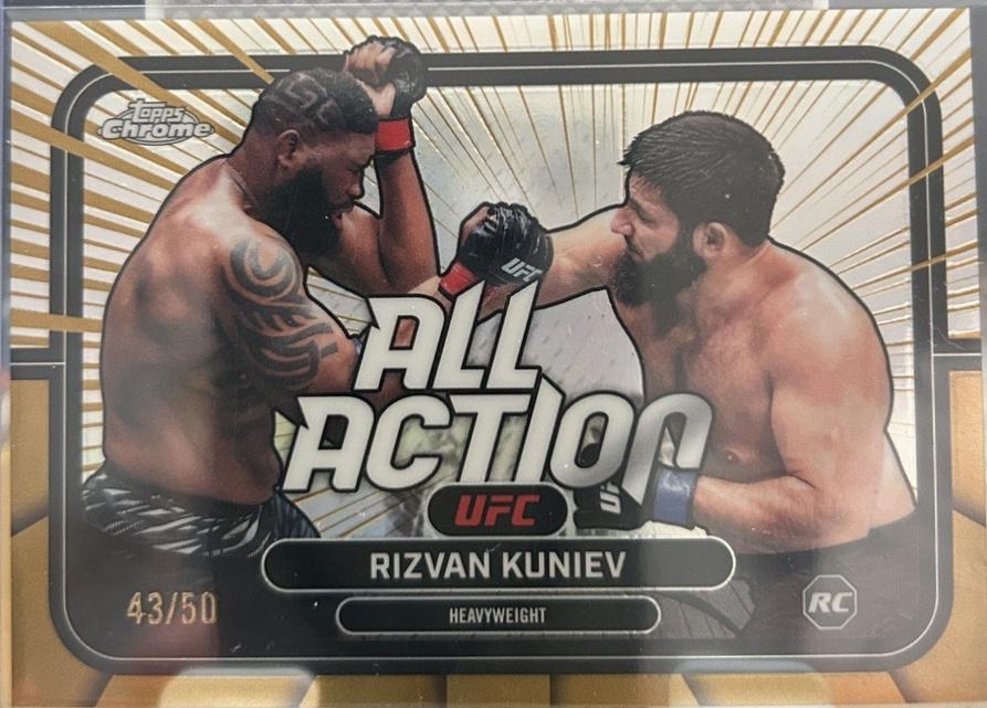Rizvan Kuniev 2026 Topps Chrome UFC All-Action #AA-37 Gold Refractor