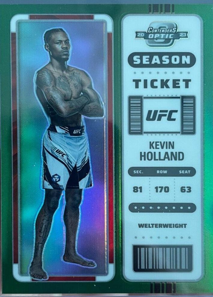 Kevin Holland 2023 Panini Chronicles UFC Base Contenders Optic Season Ticket #360 Green