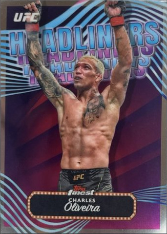 Charles Oliveira 2024 Topps Finest UFC Headliners #HDL-17 Checkerboard Refractor