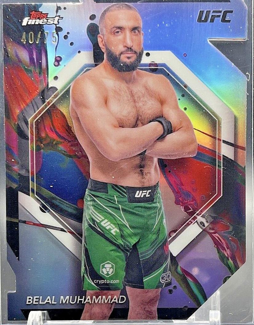 Belal Muhammad 2024 Topps Finest UFC Base Common #37 Die-Cut Refractor