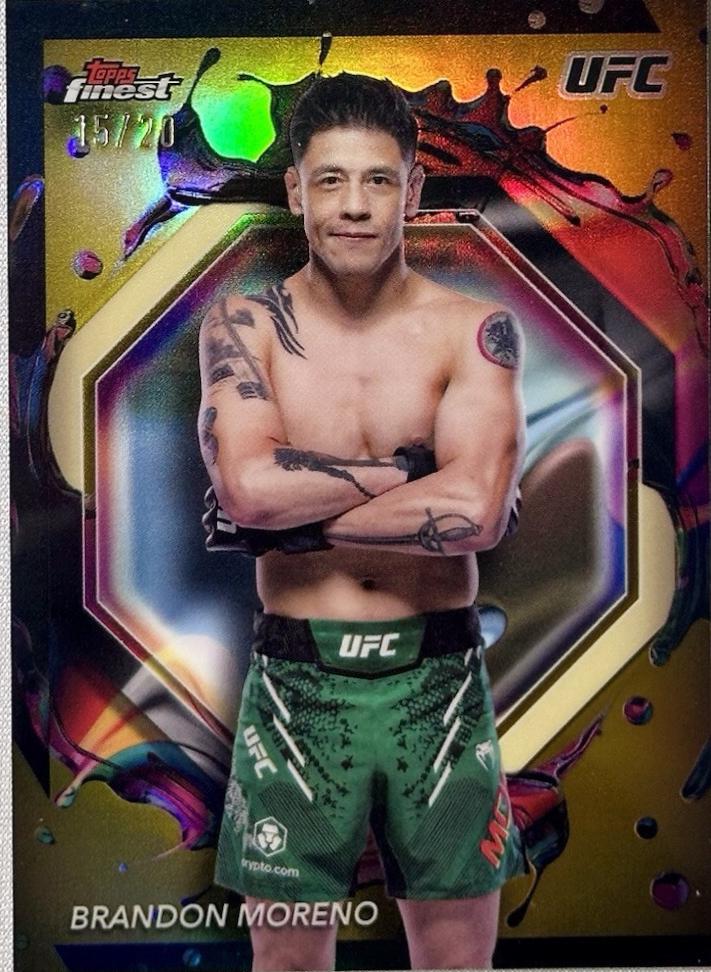 Brandon Moreno 2024 Topps Finest UFC Base Rare #255 Gold Refractor