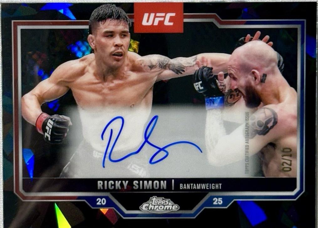 Ricky Simon 2025 Topps Chrome Sapphire UFC Chrome Veteran Autographs Sapphire #CVA-RS