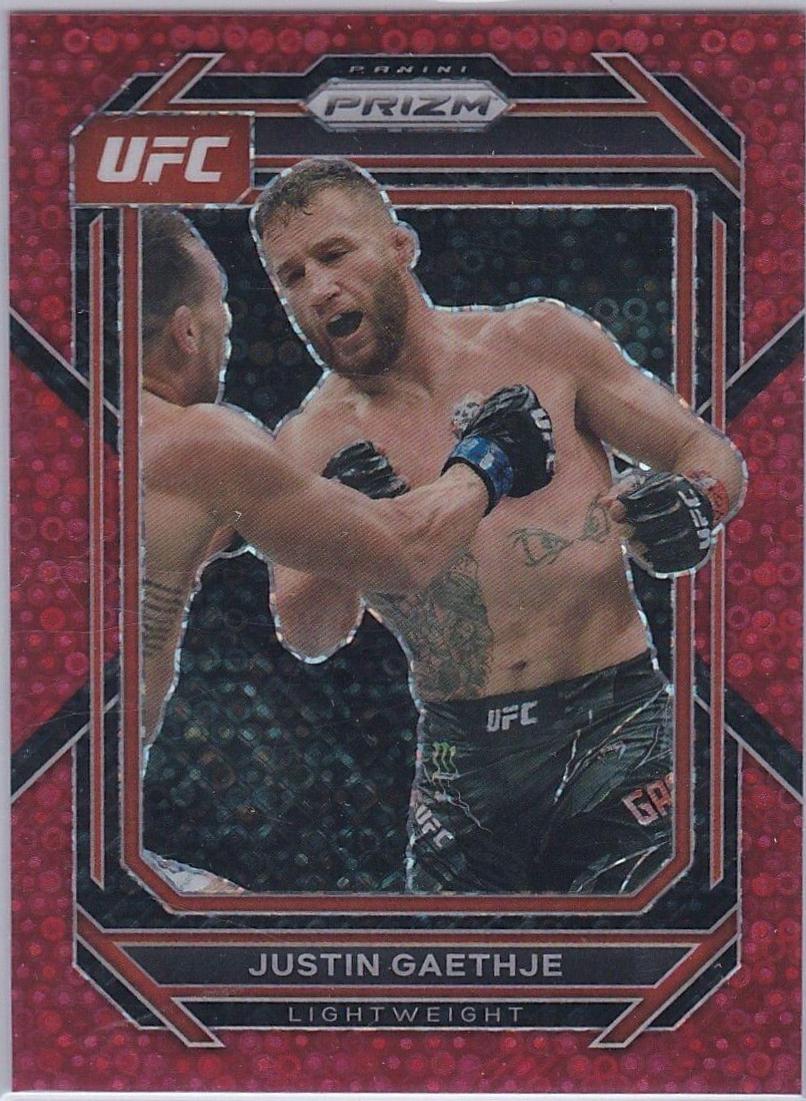Justin Gaethje 2023 Panini Prizm Under Card UFC Base #110 Red