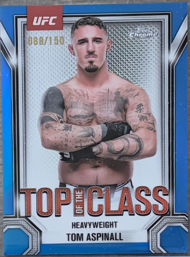 Tom Aspinall 2025 Topps Chrome UFC Top of the Class #TTC-14 Blue Refractor