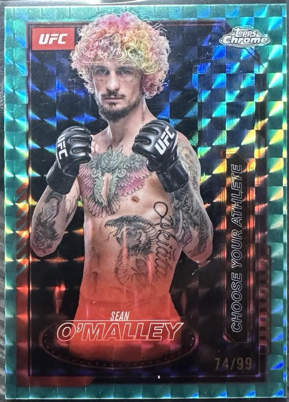 Sean O'Malley 2025 Topps Chrome UFC Mission Control #MCL-6 Geometric Green Refractor