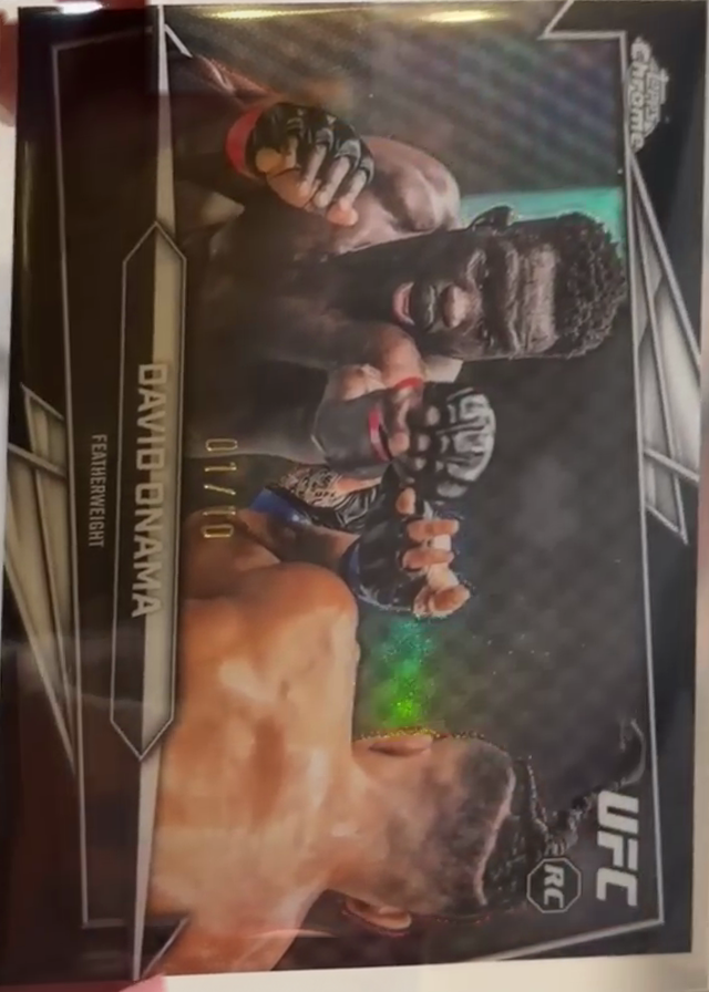 David Onama 2026 Topps Chrome UFC Base #148 Black Refractor
