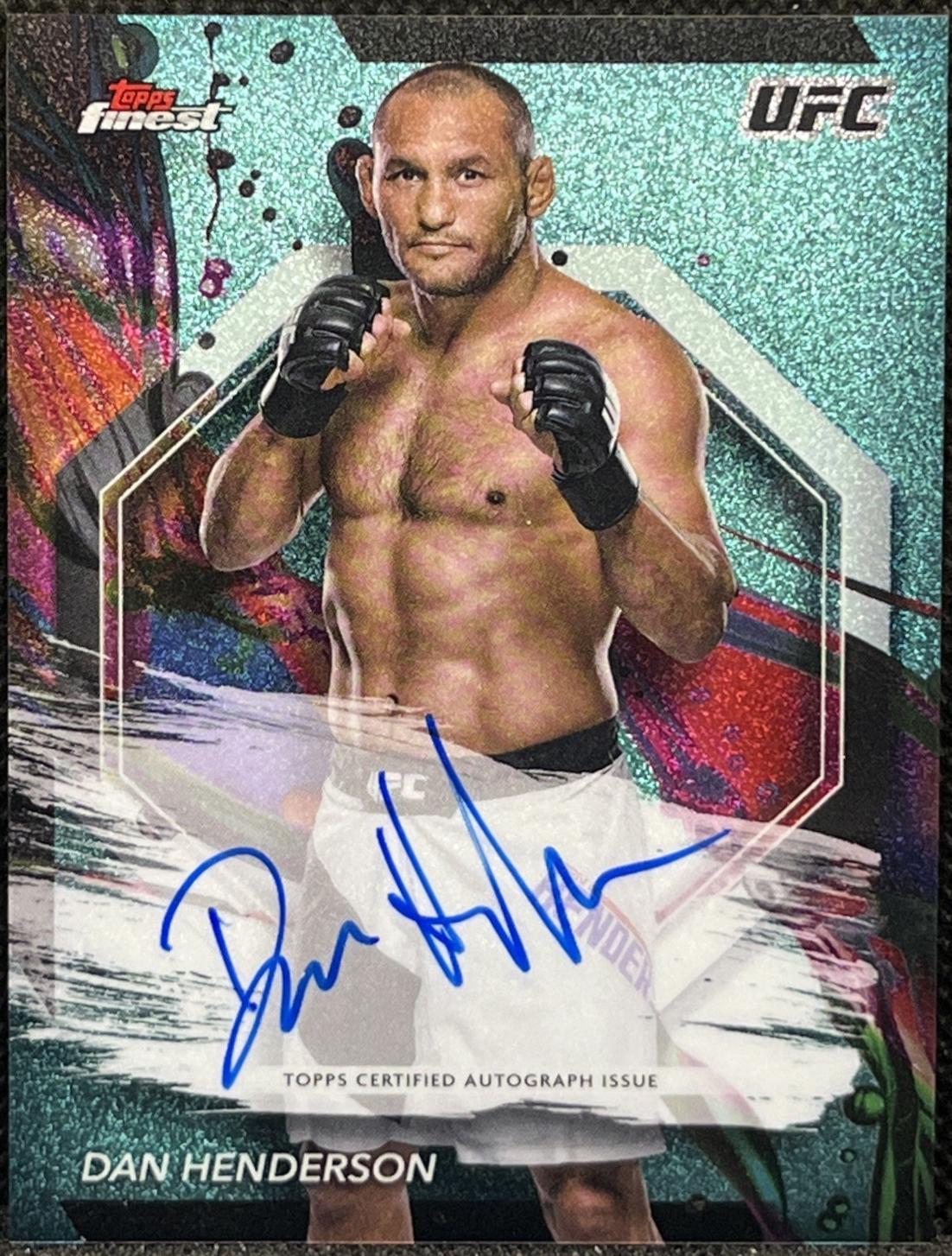 Dan Henderson 2024 Topps Finest UFC Finest Autographs #FA-DHE Aqua Glitter Refractor